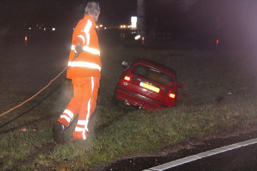 Rechtdoor in de sloot N206 Katwijk